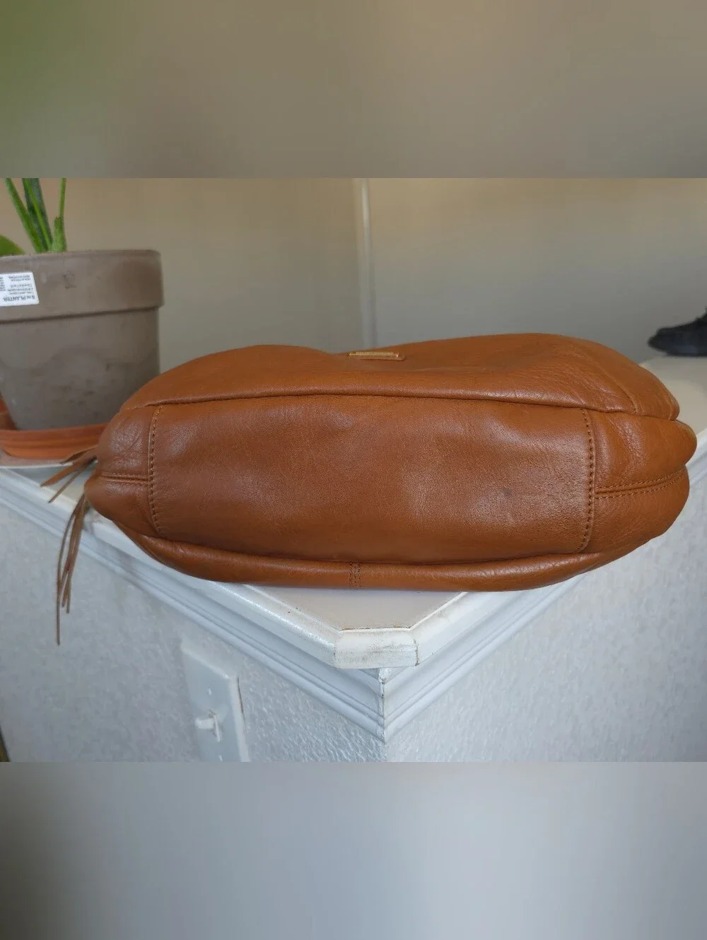 JOE'S Jeans Chelsea Braided Handle Tan Leather Slouchy Hobo Bag